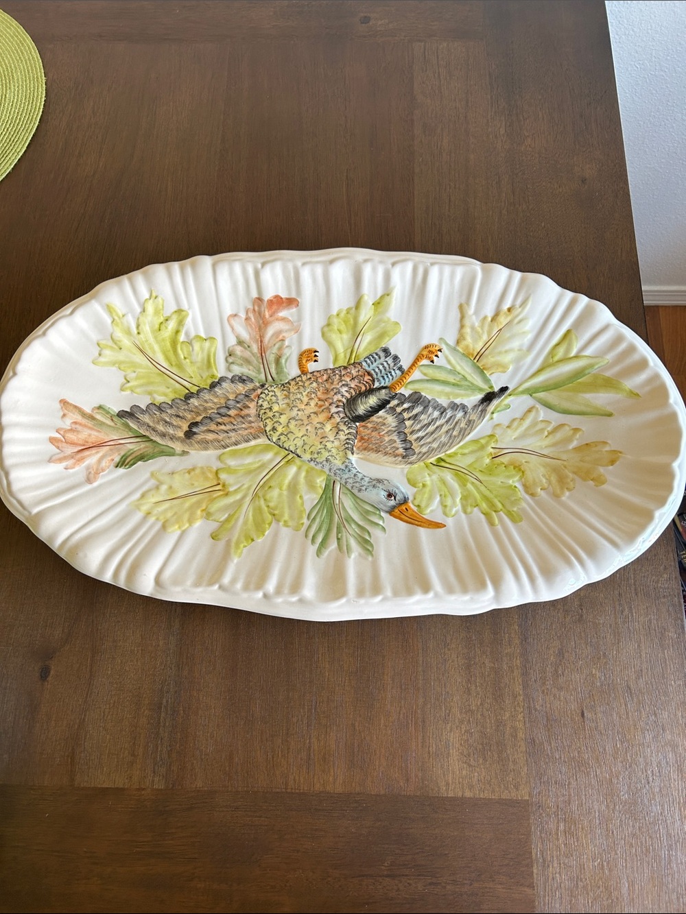 Italy Hand-Painted Ceramic Serving Platter -thanksgiving or Christmas